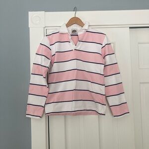 Barbarian Inc | Pink and White Striped RugbyShirt